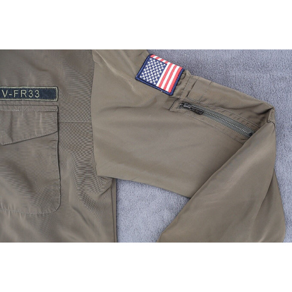 CSG Champs Sports Gear Jacket w/ Military Patches Lined Full Zip - Size: S/P - Picture 4 of 16